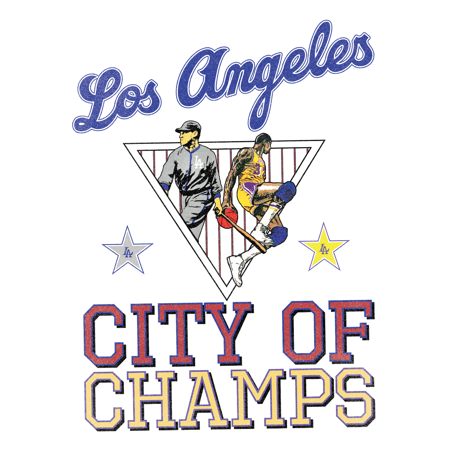 1988 & 2020 City of Champs - LA Dodgers x LA Lakers Tee